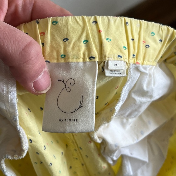 Anthropologie E by Eloise 100% Cotton Yellow Droplet Printed Pajama Pants Medium - Picture 5 of 6